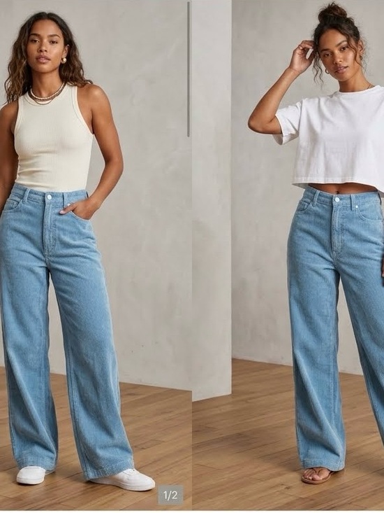 BDG Denim - Urban Outfitters High & Wide Leg corduroy jeans, Size 27